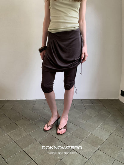 DKZ OFFICIAL Deep Gray Mesh Drawstring Vintage Straight Women&