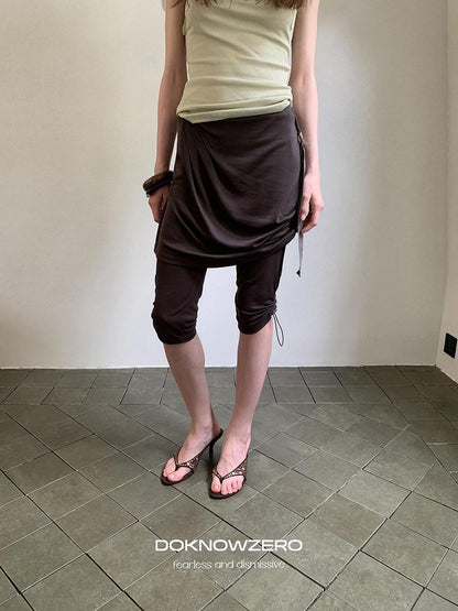 DKZ OFFICIAL Deep Gray Mesh Drawstring Vintage Straight Women&