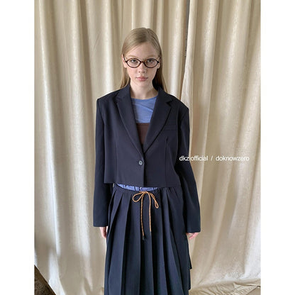 DKZ_OFFICIAL_Deep_Navy_Notch_Lapel_Structured_Cut_Single_Button_Cropped_Women&