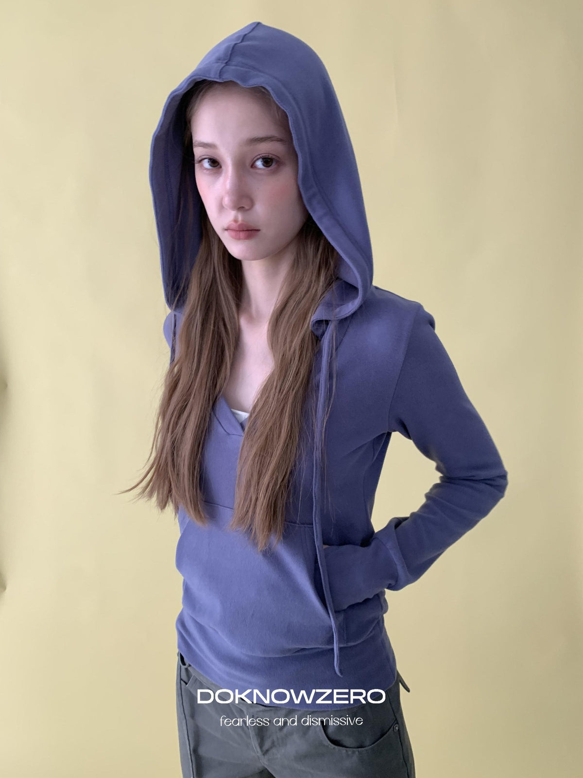 DKZ OFFICIAL Deep V-neck Waist Cinch Korean Style Women&