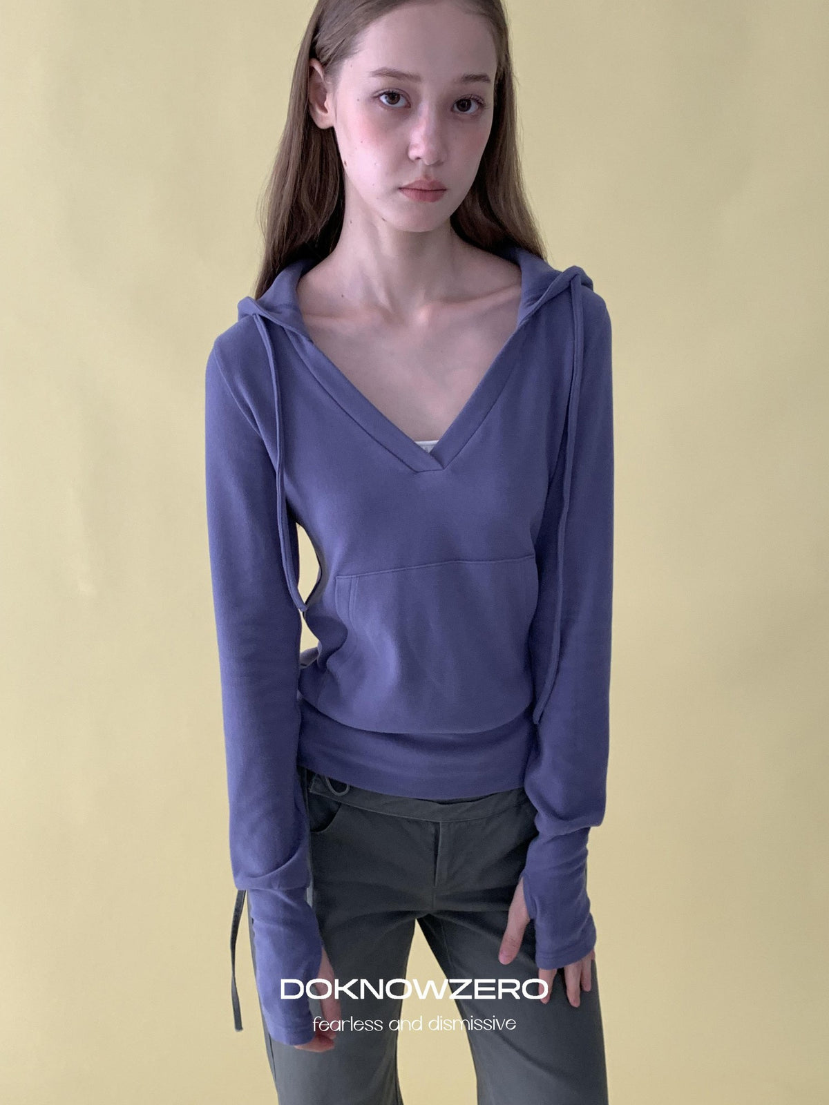 DKZ OFFICIAL Deep V-neck Waist Cinch Korean Style Women&