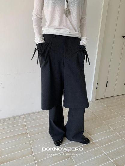 DKZ OFFICIAL Detachable Gray Two Piece Cargo Trousers