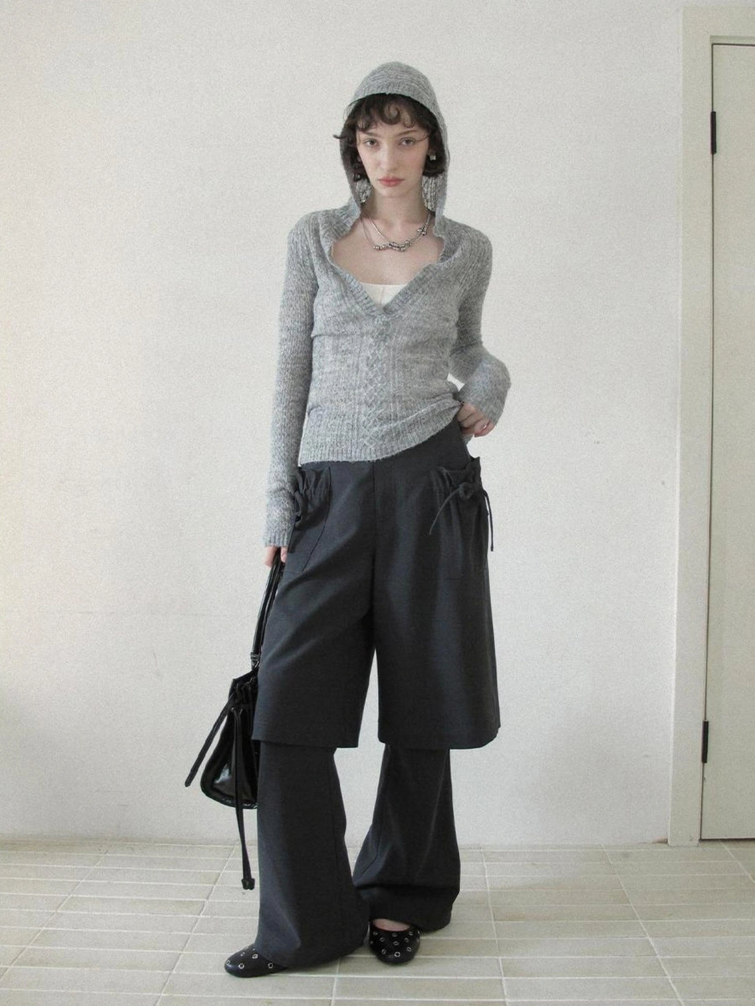 DKZ OFFICIAL Detachable Gray Two Piece Cargo Trousers