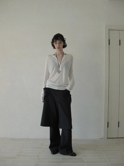 DKZ OFFICIAL Detachable Gray Two Piece Cargo Trousers