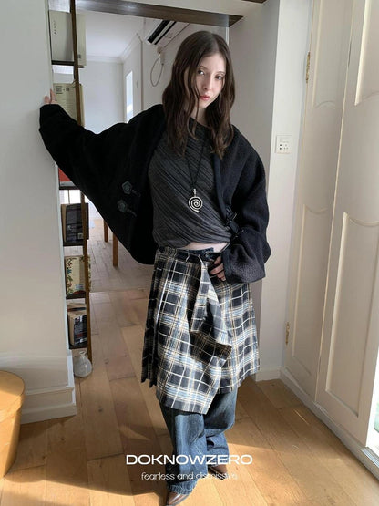 DKZ OFFICIAL Detachable Sailor Collar Wool Blend Batwing Sleeve Coat
