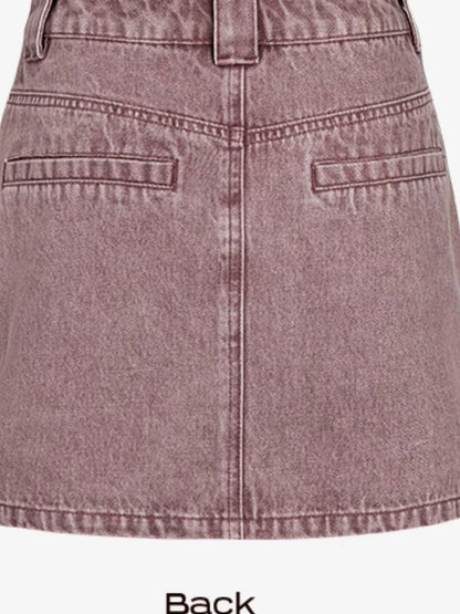 DKZ OFFICIAL Dirty Pink A Line Denim Mini Skirt