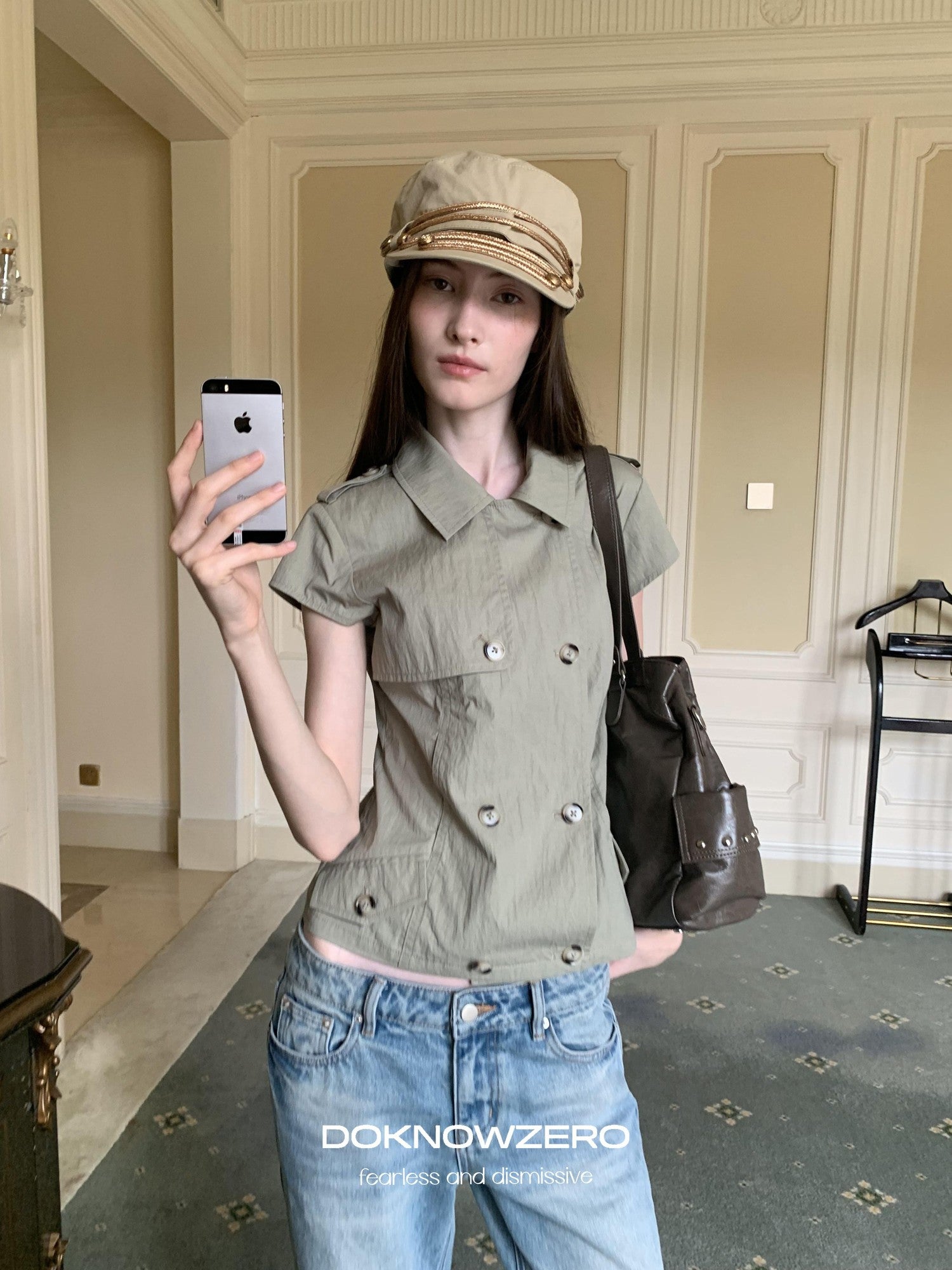 DKZ OFFICIAL Double Breasted Workwear Vintage Women&