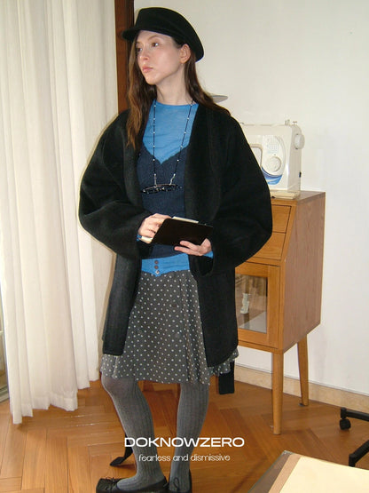 DKZ OFFICIAL Double Faced Wool Feel Overcoat