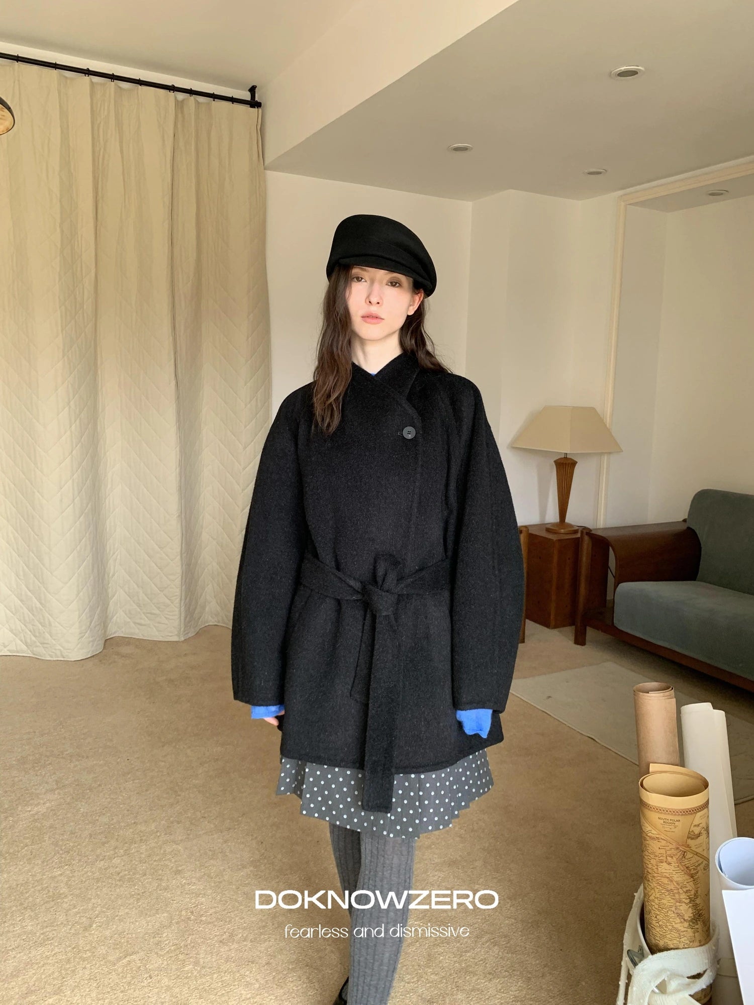 DKZ OFFICIAL Double Faced Wool Feel Overcoat