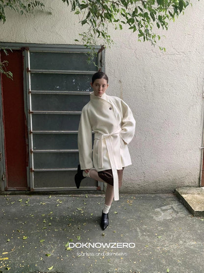 DKZ OFFICIAL Double Faced Wool Feel Overcoat