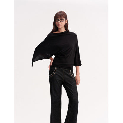 DKZ_OFFICIAL_Draped_Asymmetric_Cinched_Waist_Women&