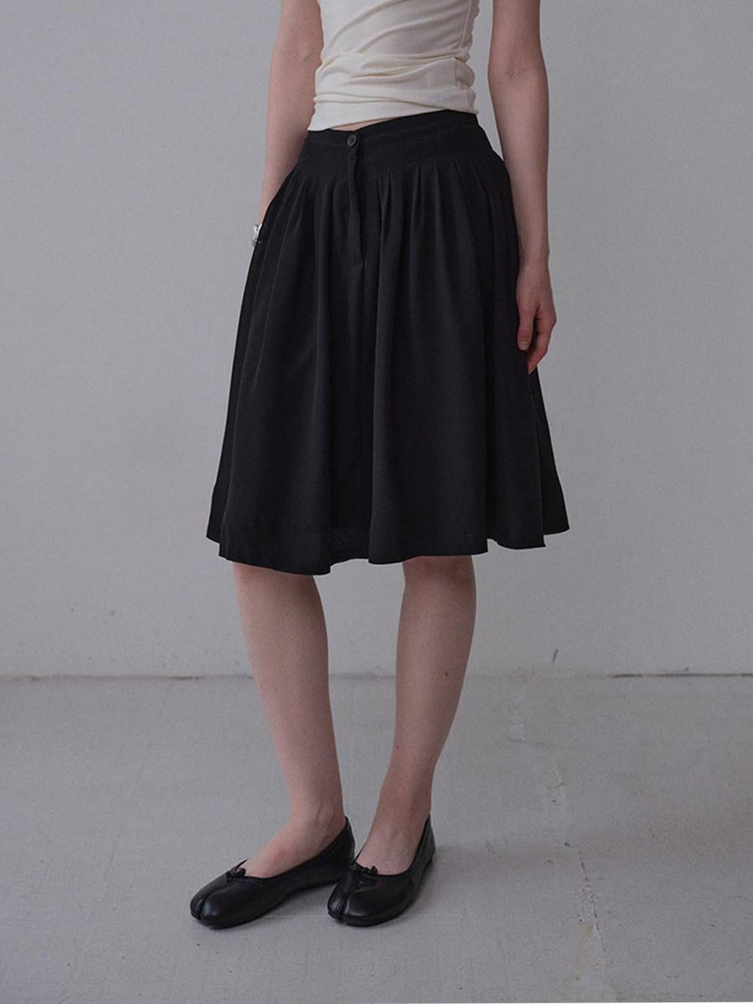 DKZ OFFICIAL Drapey Chiffon Pressed Pleats Midi Women&