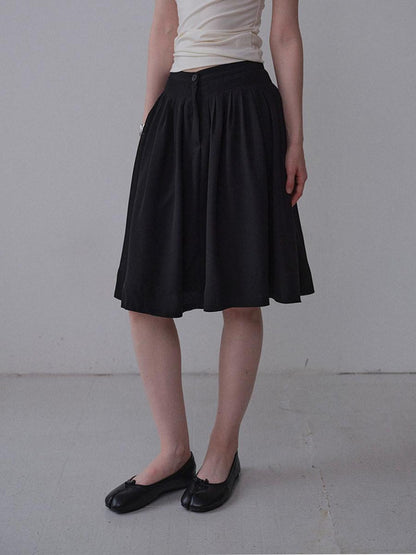 DKZ OFFICIAL Drapey Chiffon Pressed Pleats Midi Women&