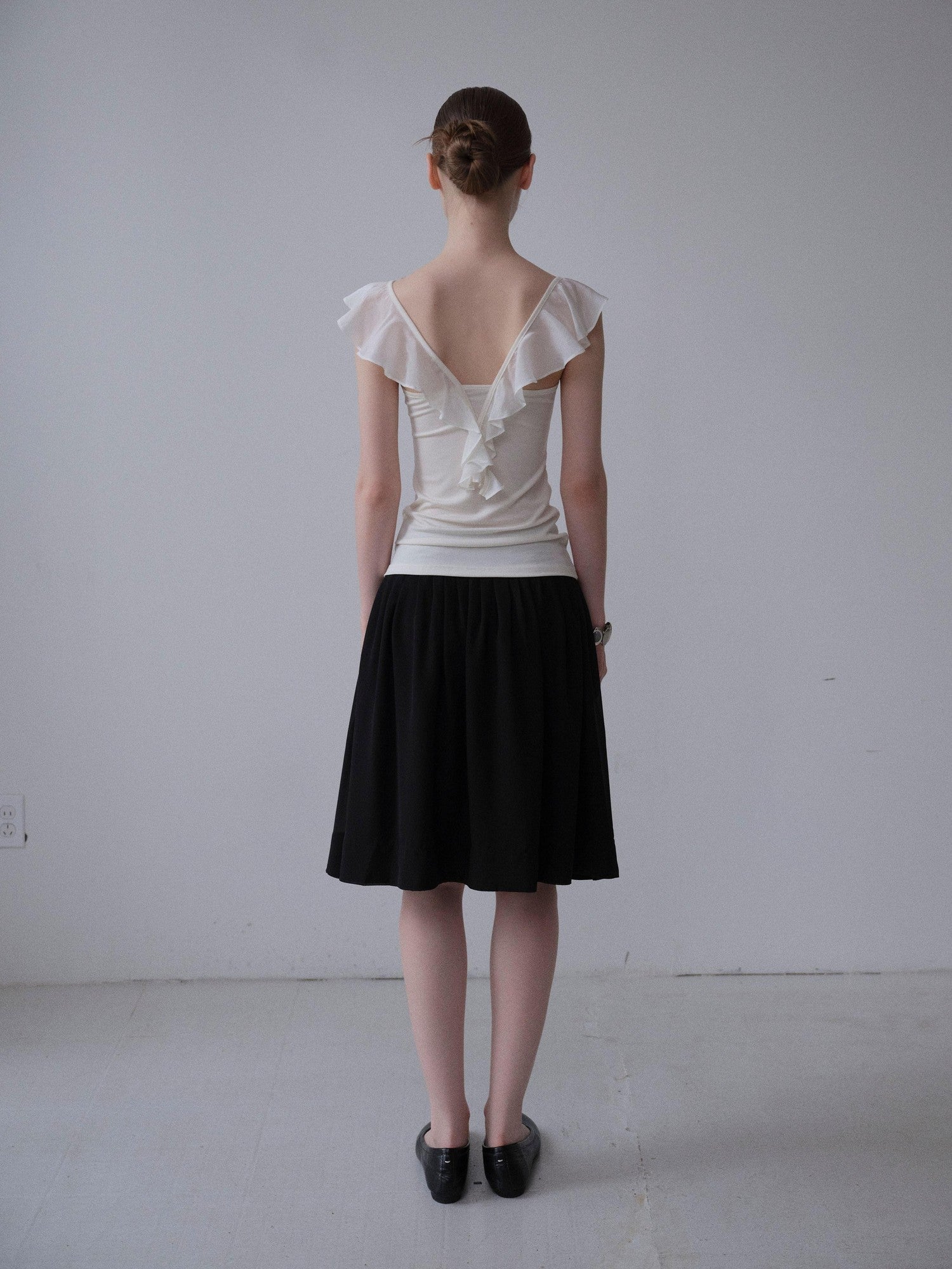 DKZ OFFICIAL Drapey Chiffon Pressed Pleats Midi Women&