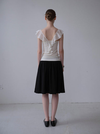 DKZ OFFICIAL Drapey Chiffon Pressed Pleats Midi Women&