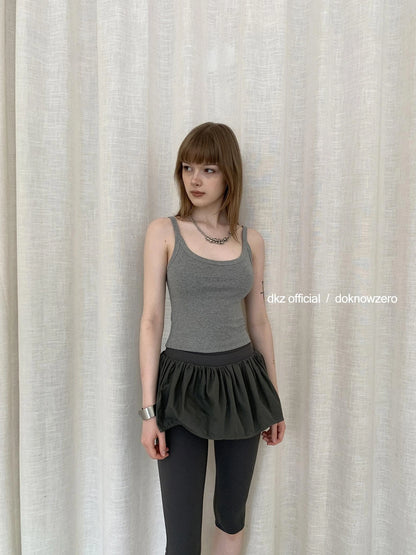 DKZ OFFICIAL Drawstring Puff Short Skirt With Shorts