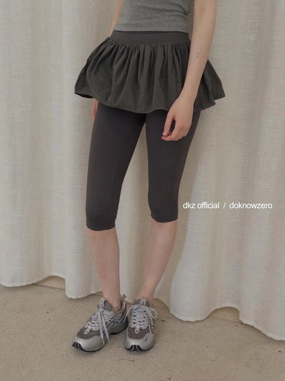DKZ OFFICIAL Drawstring Puff Short Skirt With Shorts