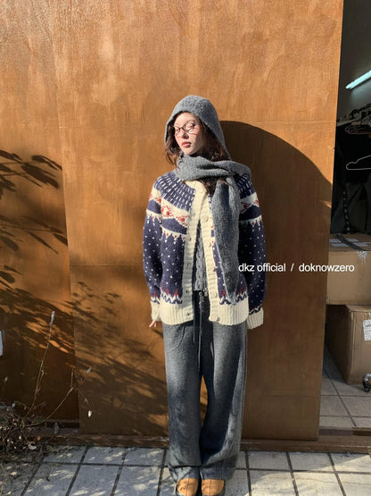 DKZ OFFICIAL Drawstring Wide Leg Trousers With Flowy Drape