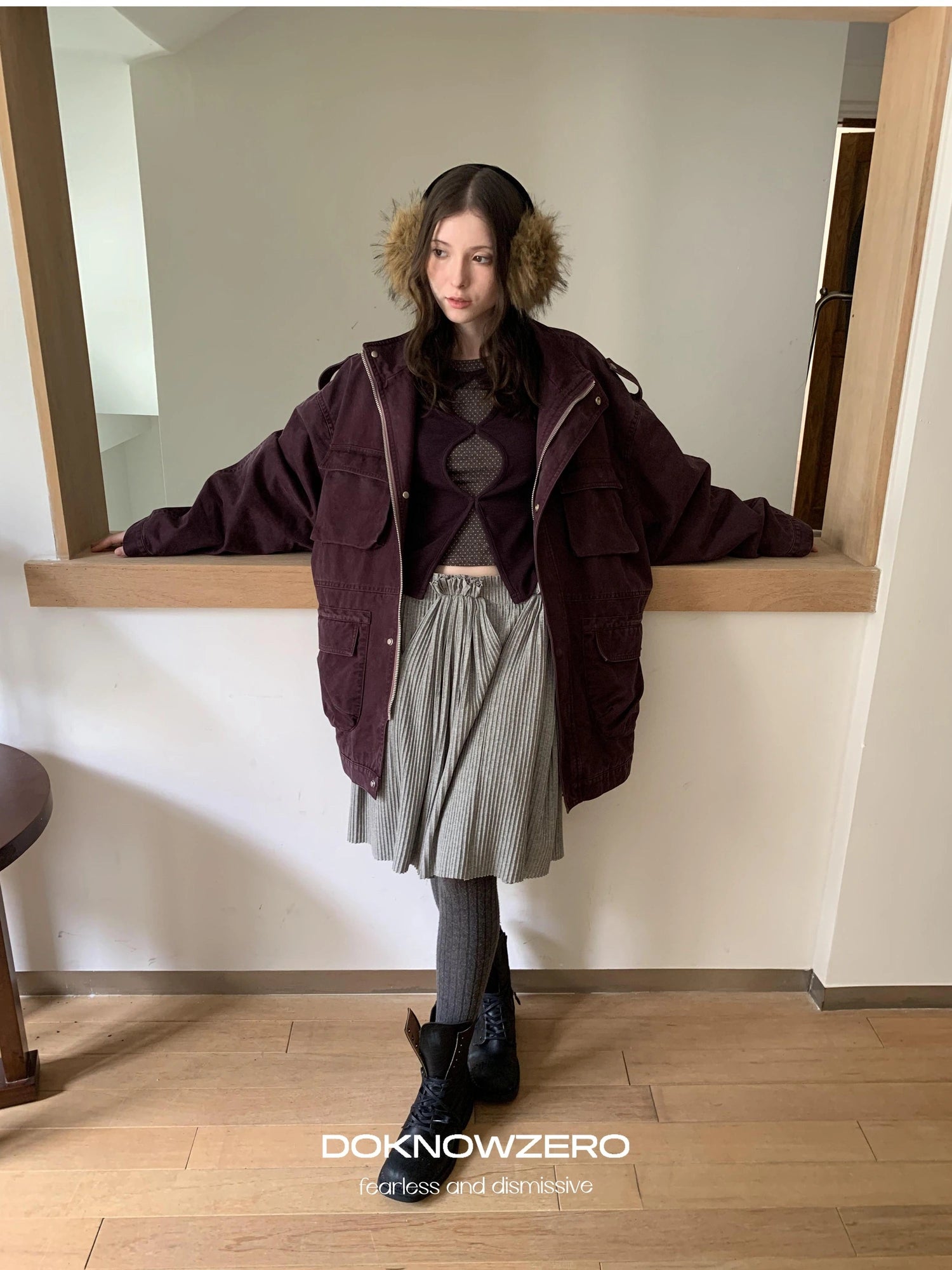 Elastic Waist A-Line Skirt With Pleated Design