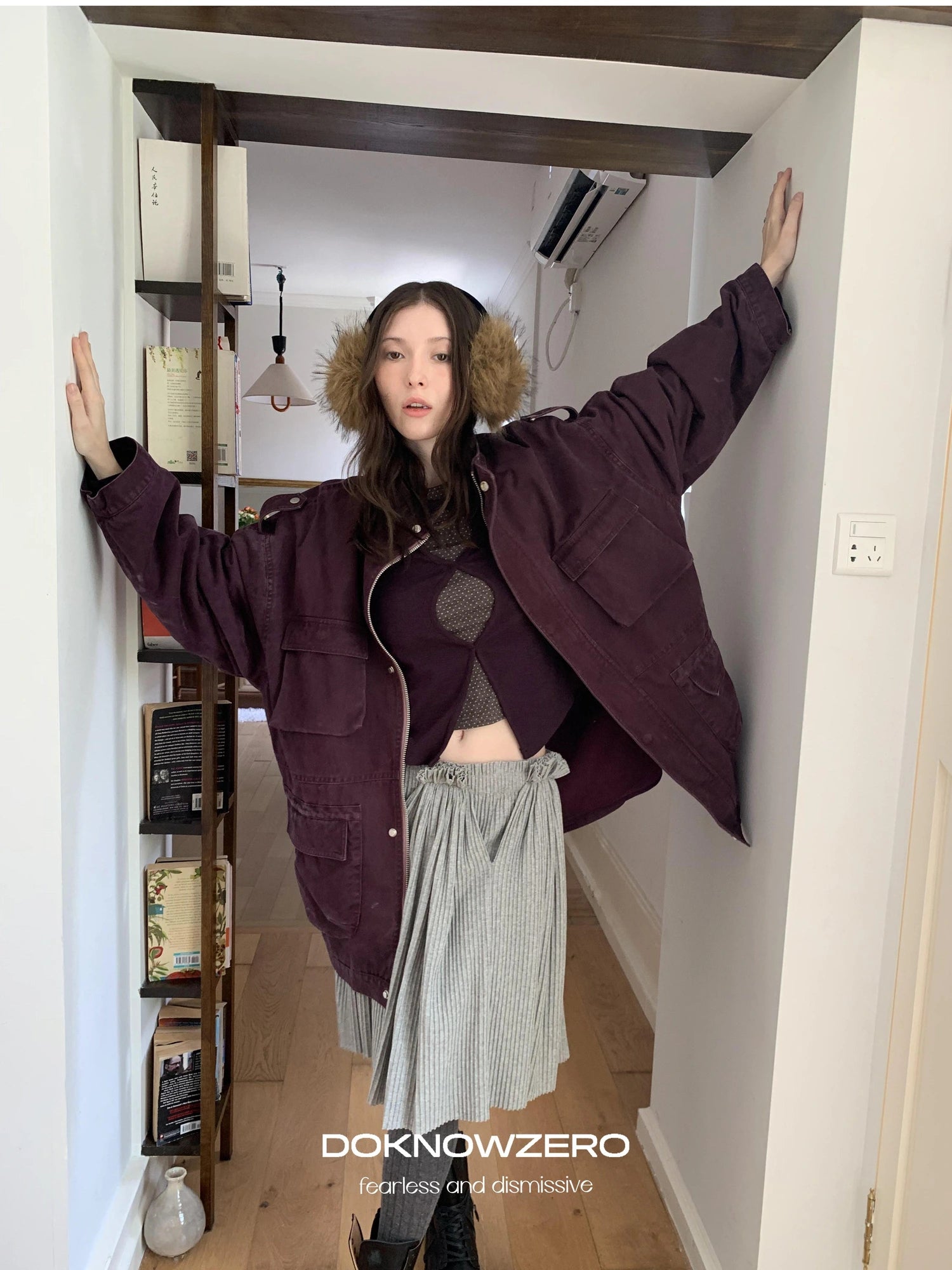 DKZ OFFICIAL Elastic Waist A-Line Skirt With Pleated Design