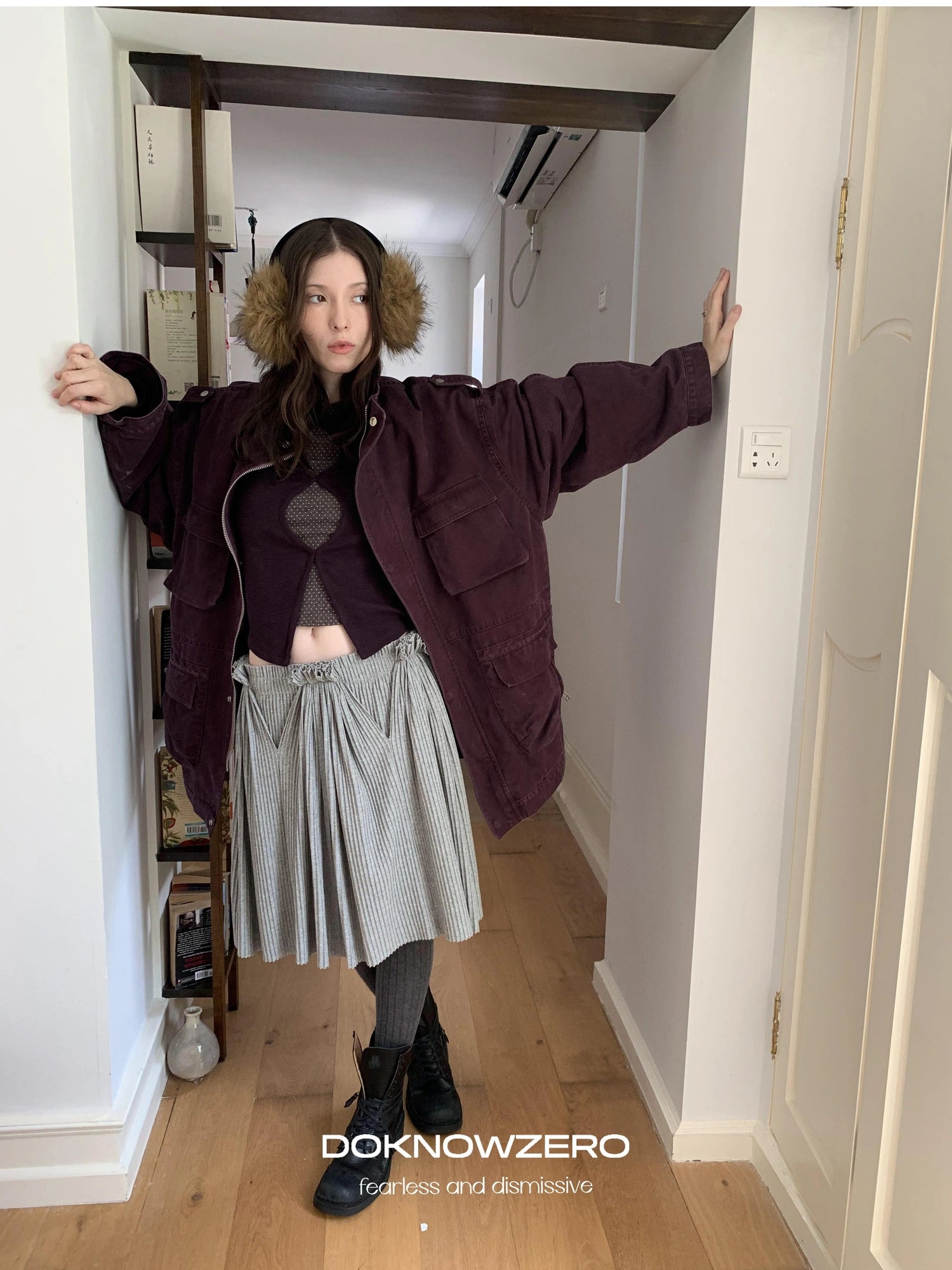 Elastic Waist A-Line Skirt With Pleated Design