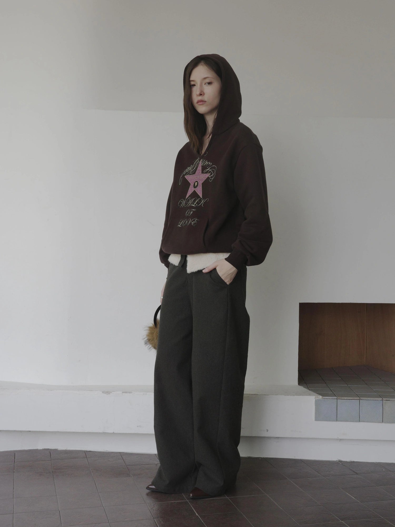 DKZ OFFICIAL Fleece Cuff Wide Leg Trousers