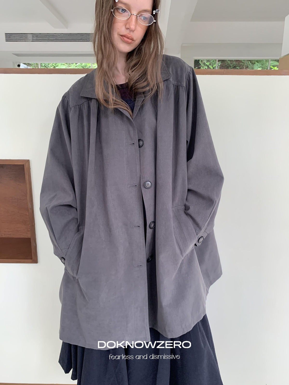 DKZ OFFICIAL Fleece Touch Pleated Long Sleeve Women&