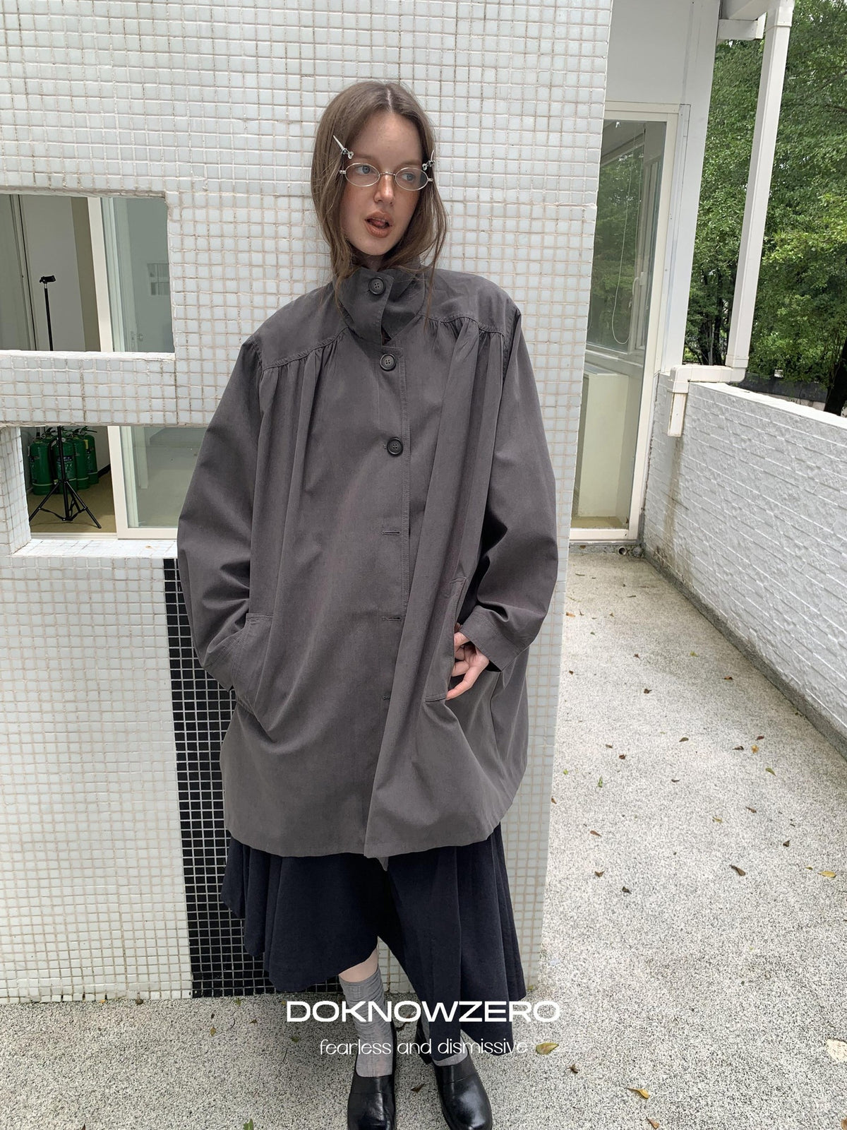 DKZ OFFICIAL Fleece Touch Pleated Long Sleeve Women&