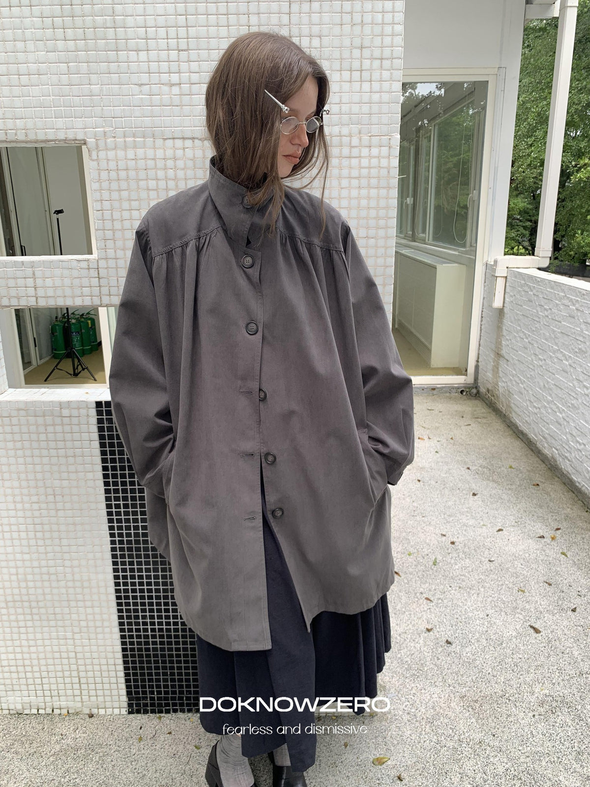 DKZ OFFICIAL Fleece Touch Pleated Long Sleeve Women&