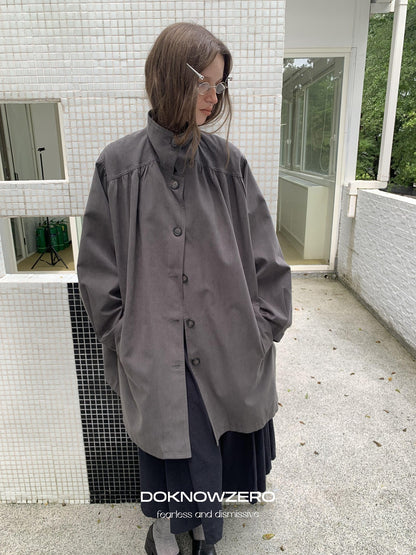 DKZ OFFICIAL Fleece Touch Pleated Long Sleeve Women&