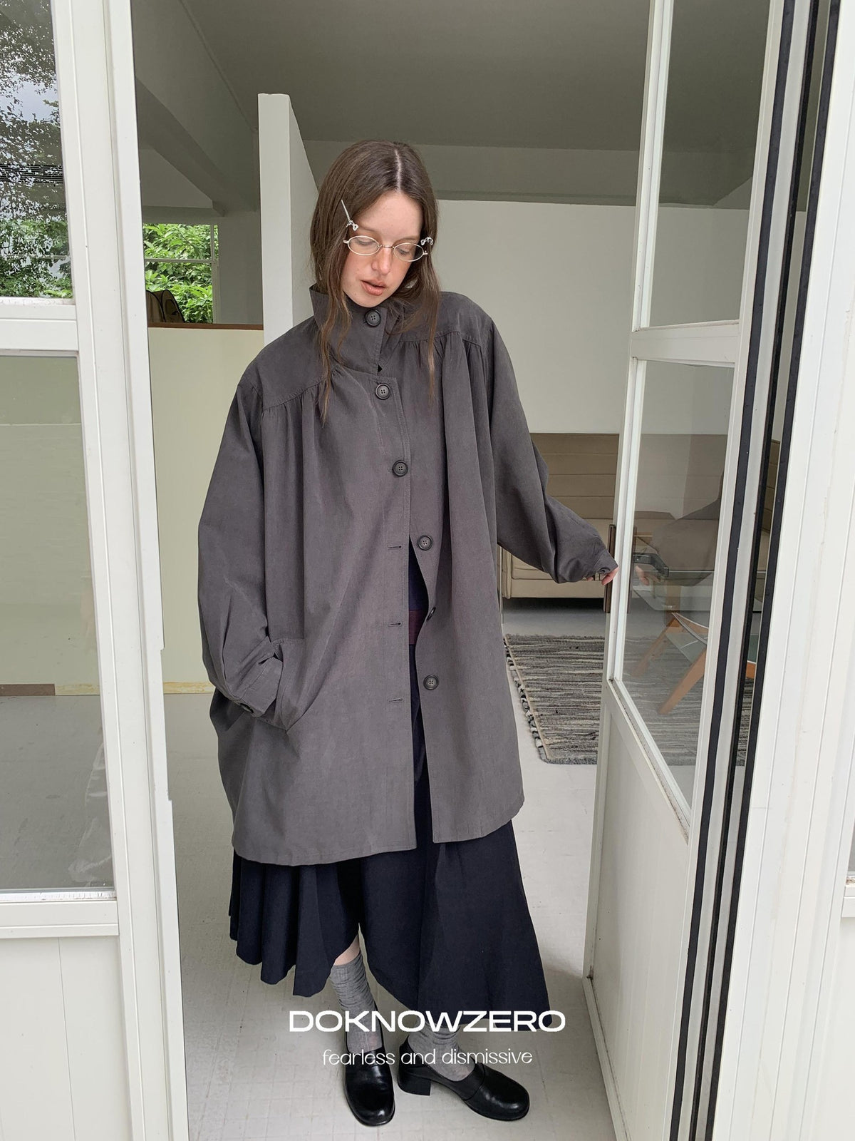 DKZ OFFICIAL Fleece Touch Pleated Long Sleeve Women&