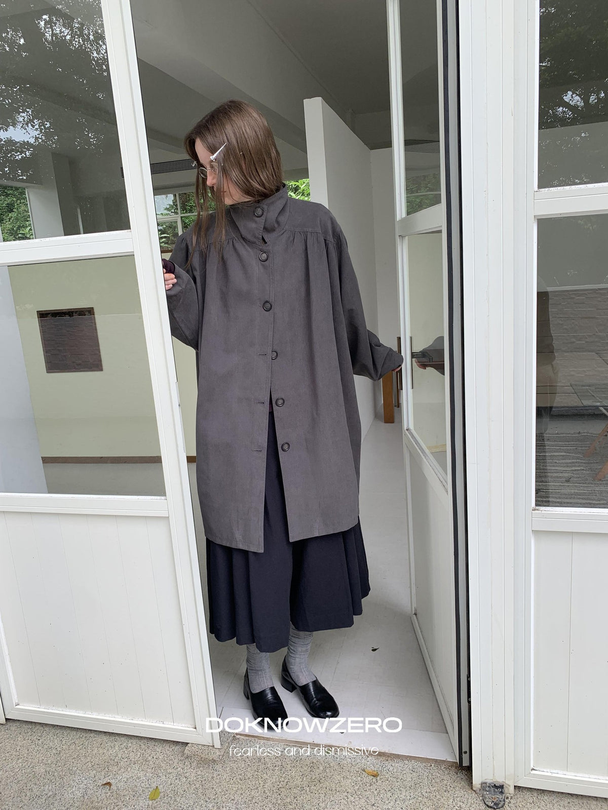 DKZ OFFICIAL Fleece Touch Pleated Long Sleeve Women&