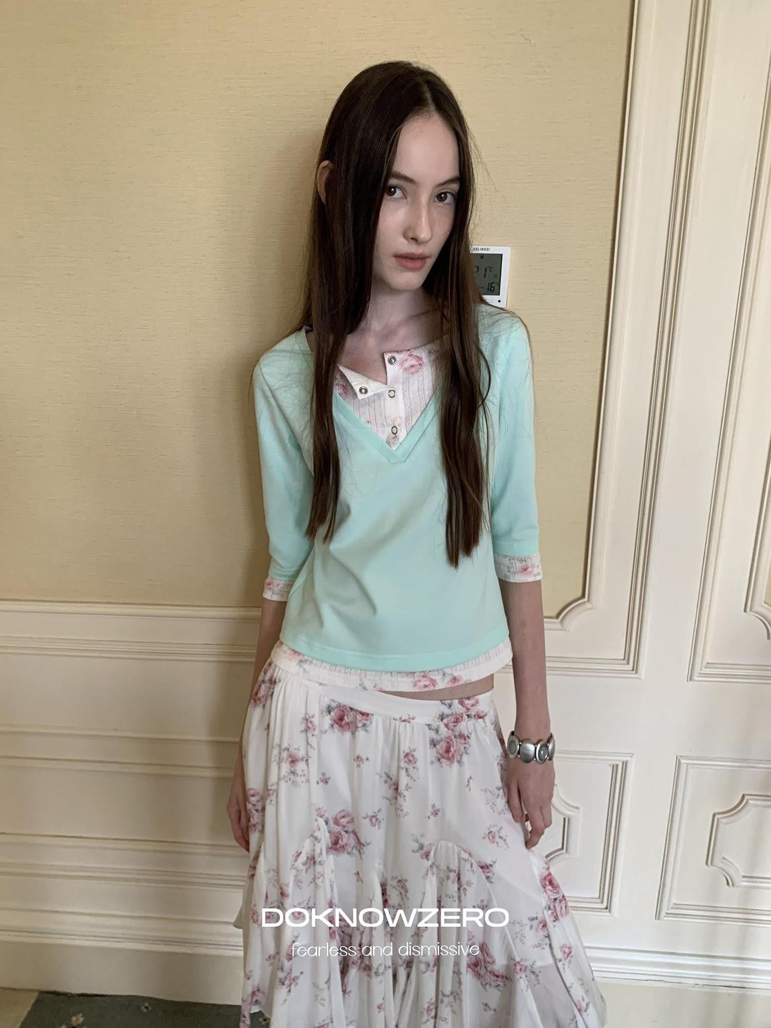 DKZ OFFICIAL Floral Colorblock Women&