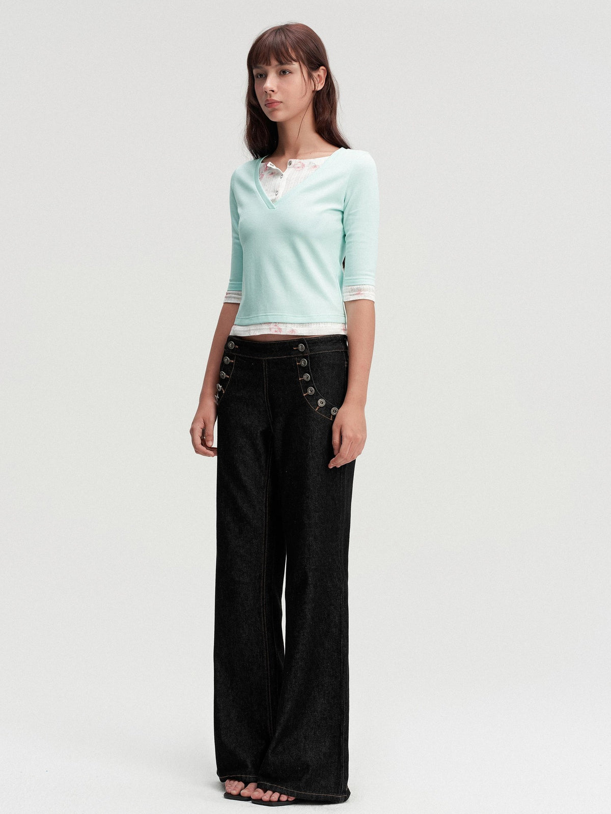 DKZ OFFICIAL Floral Colorblock Women&