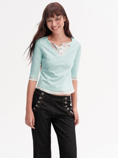 DKZ OFFICIAL Floral Colorblock Women&