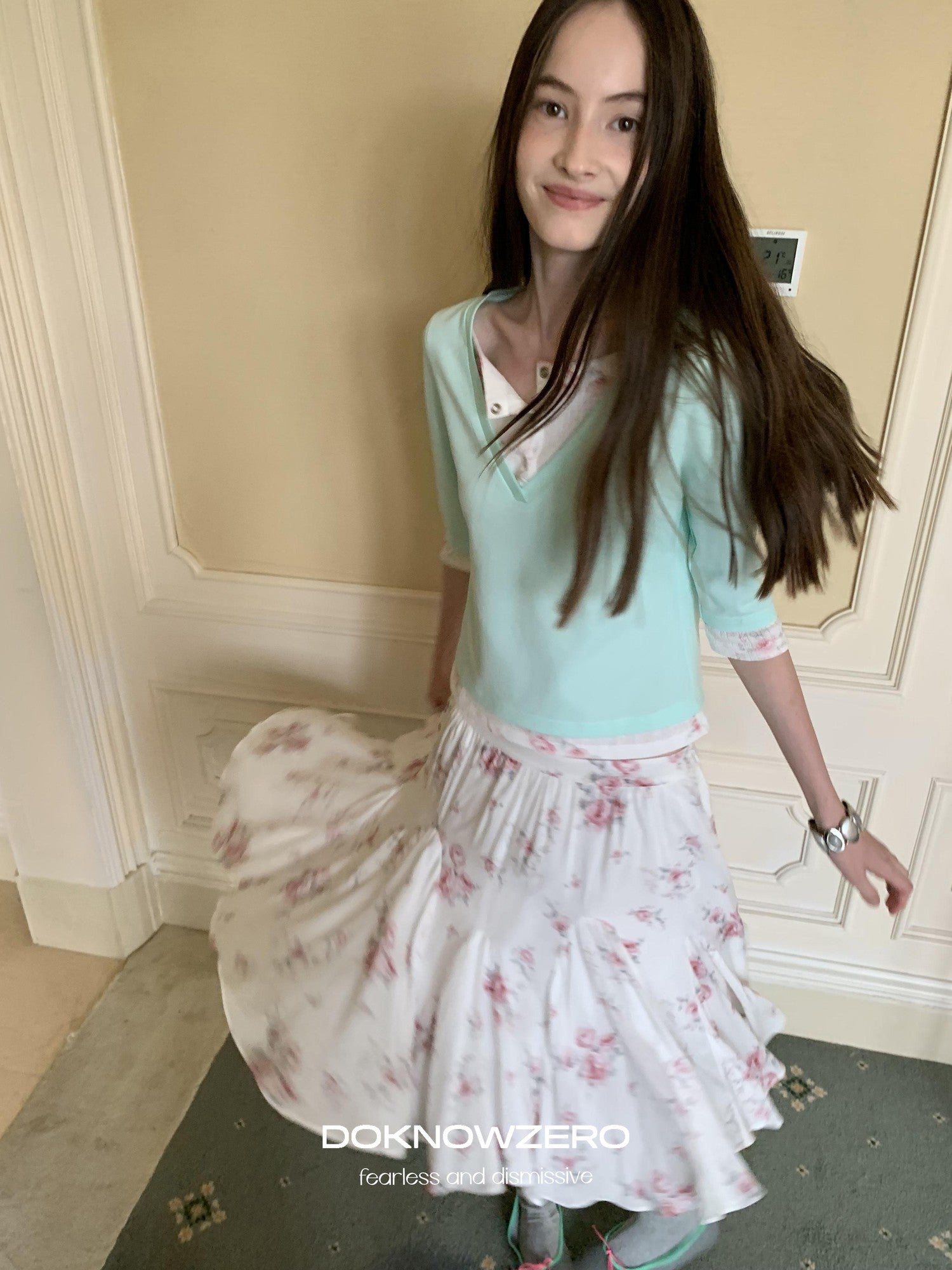 DKZ OFFICIAL Floral Colorblock Women&