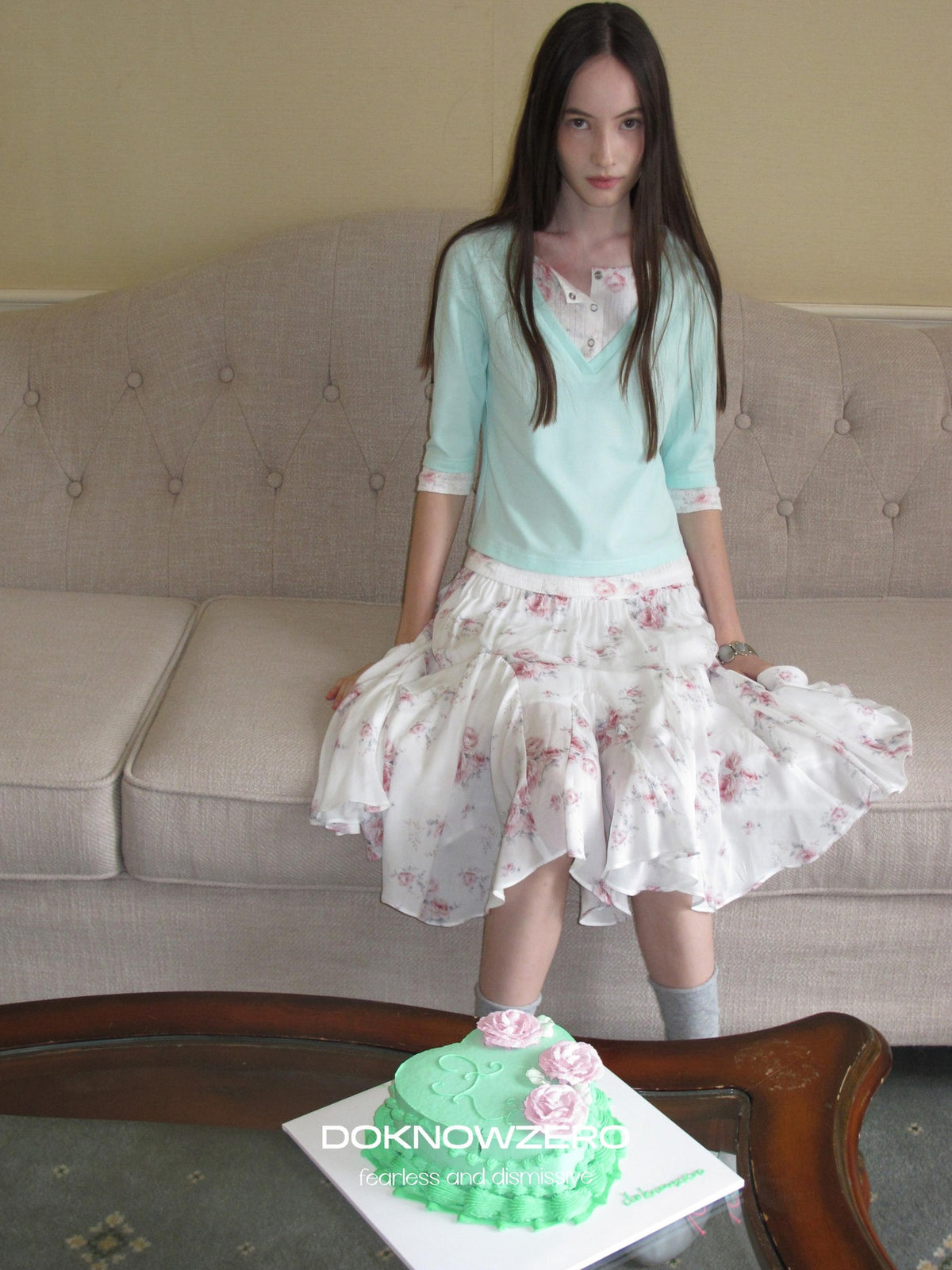 DKZ OFFICIAL Floral Colorblock Women&