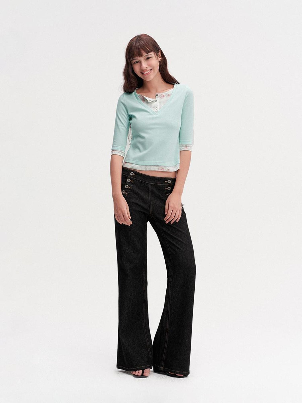 DKZ OFFICIAL Floral Colorblock Women&