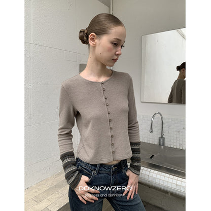 DKZ_OFFICIAL_Forest_Patchwork_Sleeve_Slim_Fit_Retro_Women&