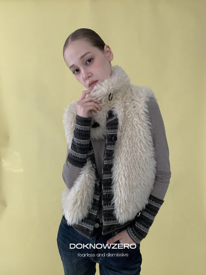 DKZ OFFICIAL Forest Patchwork Sleeve Slim Fit Retro Women&