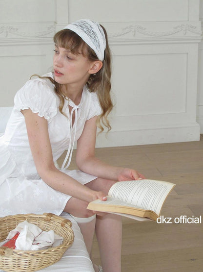 DKZ OFFICIAL French Bubble Sleeve Shirt Dress