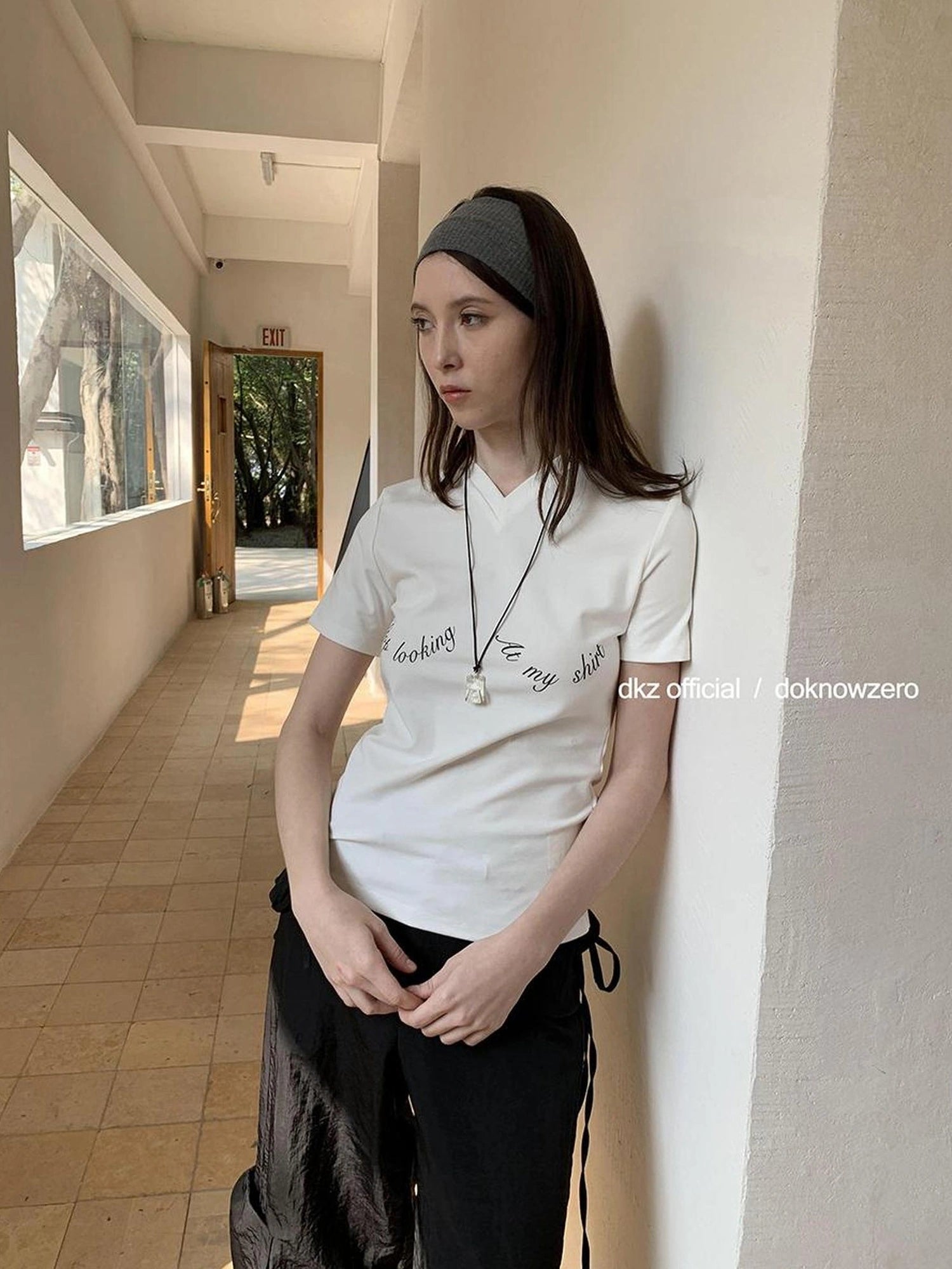 DKZ OFFICIAL Fun Print Slogan Short Sleeve T-Shirt