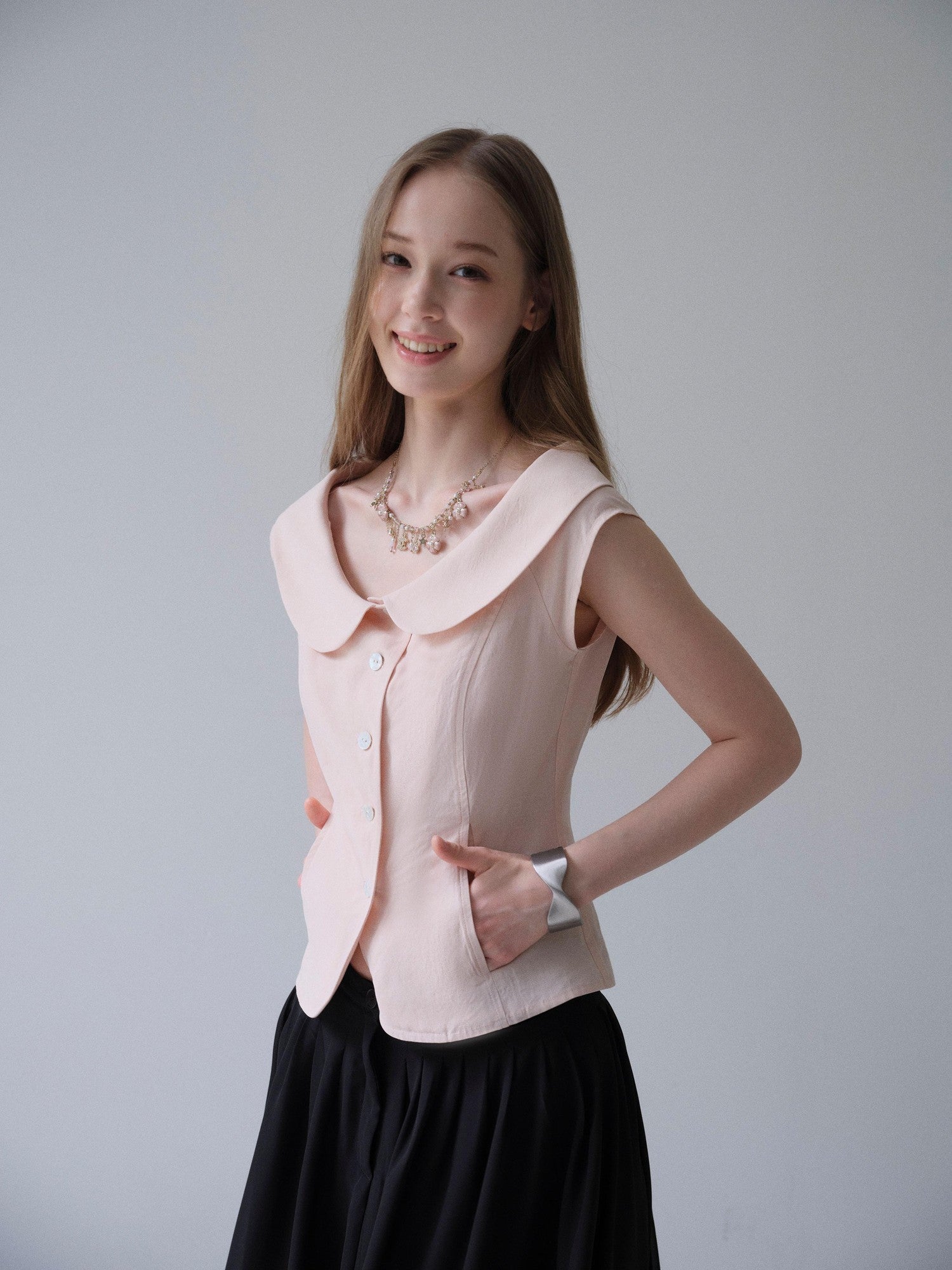 DKZ OFFICIAL Girlish Doll Collar Slim Fit Women&