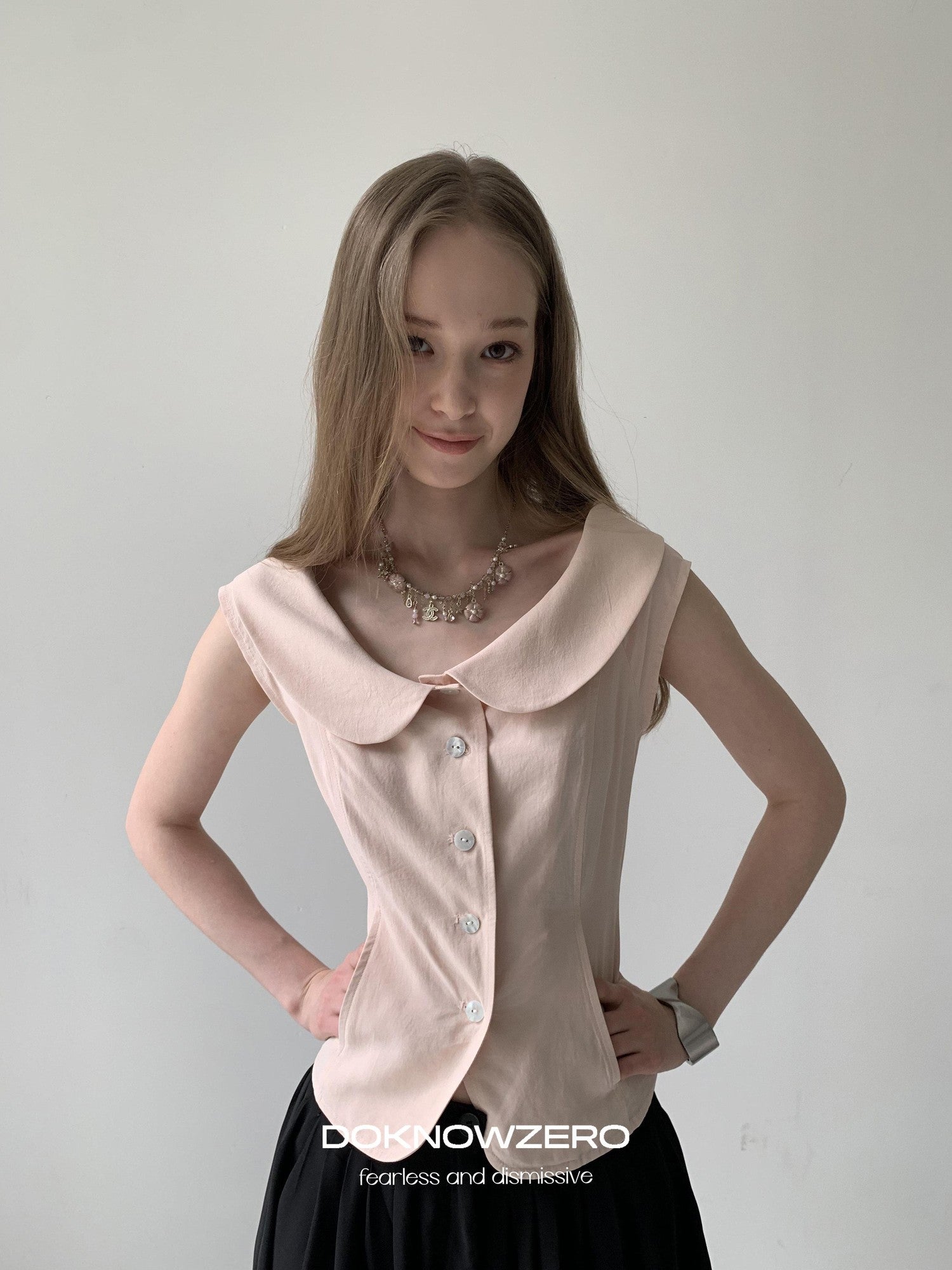 DKZ OFFICIAL Girlish Doll Collar Slim Fit Women&