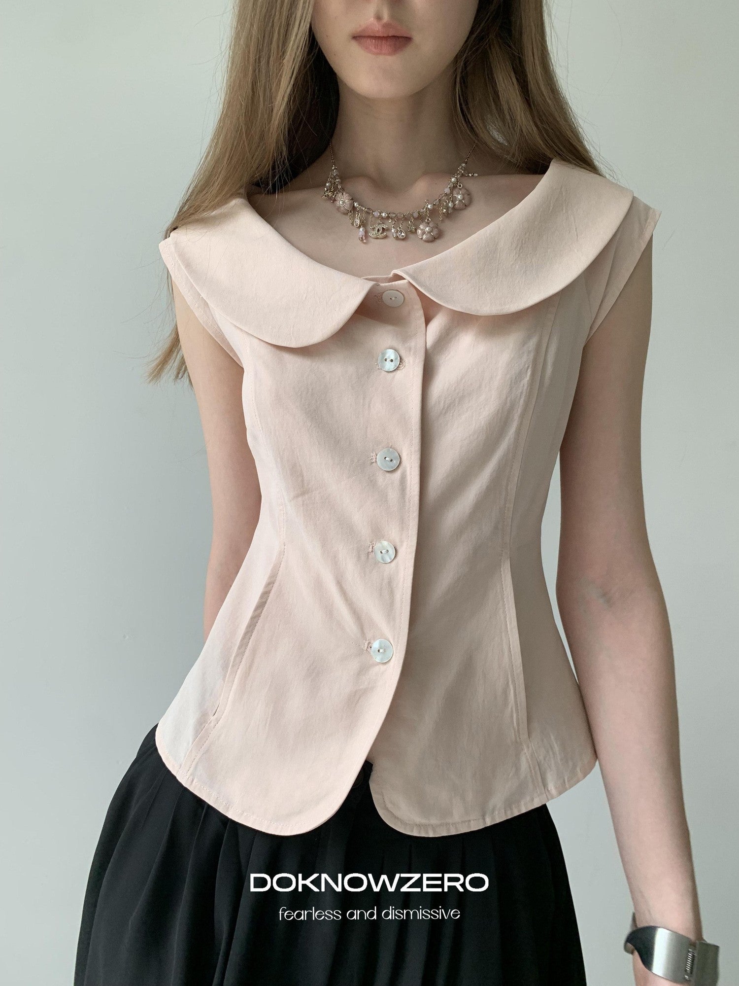 DKZ OFFICIAL Girlish Doll Collar Slim Fit Women&