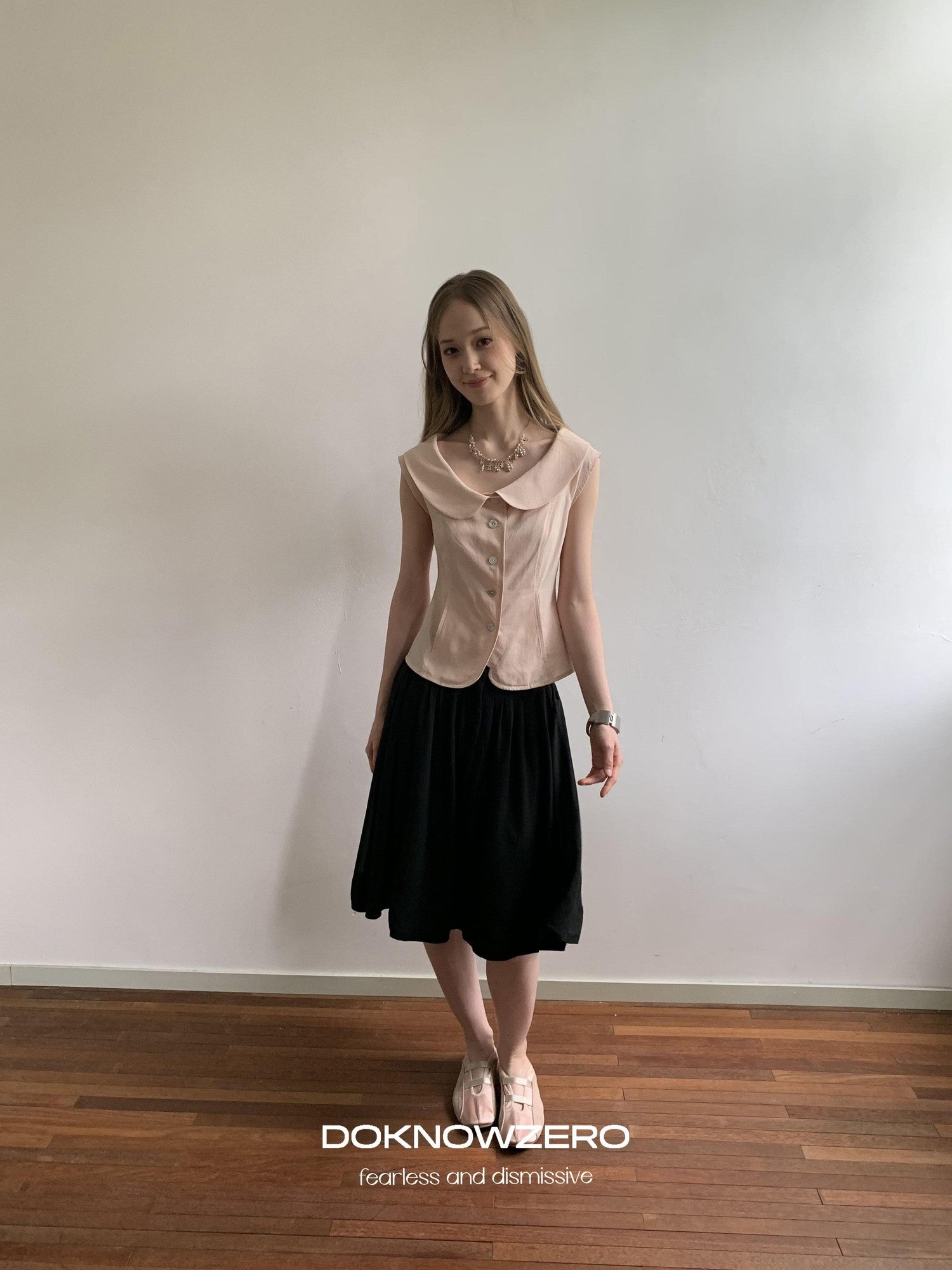 DKZ OFFICIAL Girlish Doll Collar Slim Fit Women&