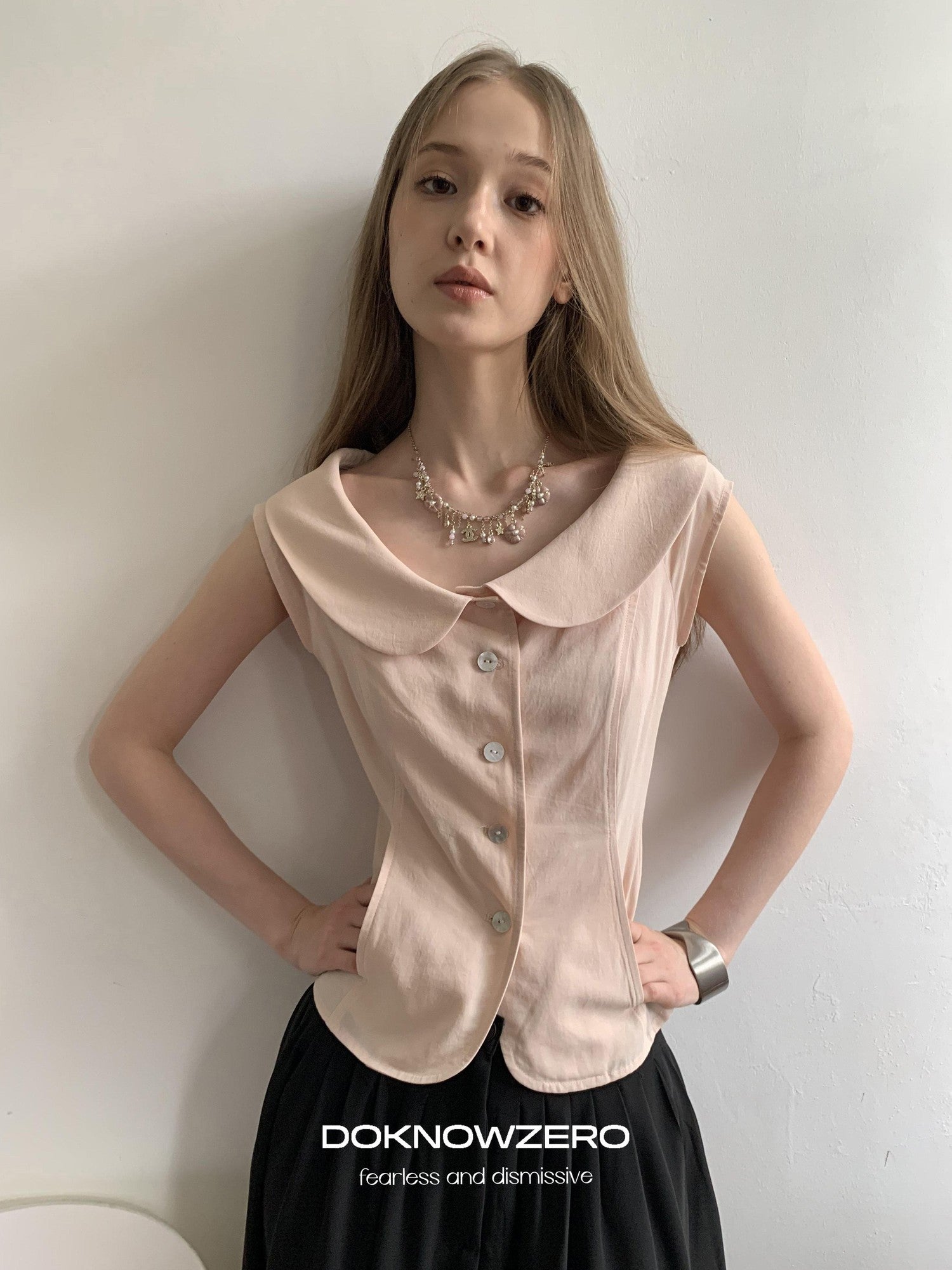 DKZ OFFICIAL Girlish Doll Collar Slim Fit Women&