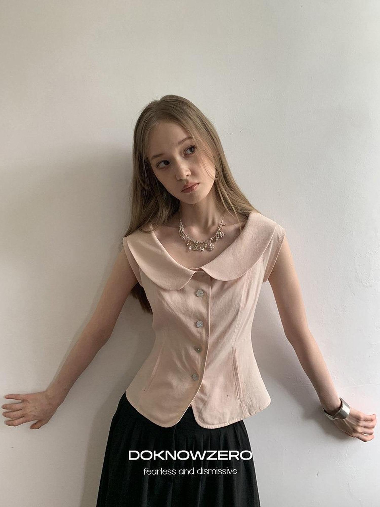DKZ OFFICIAL Girlish Doll Collar Slim Fit Women&