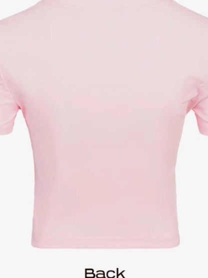 DKZ OFFICIAL Gradient Logo Cropped Tee In Pink