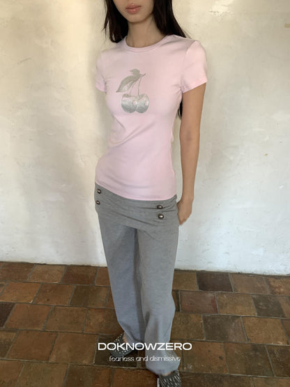 DKZ OFFICIAL Gray Biker Fold Over Waist Button Women&
